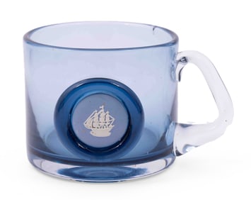 Vintage Wedgwood Blue Glass Tankard