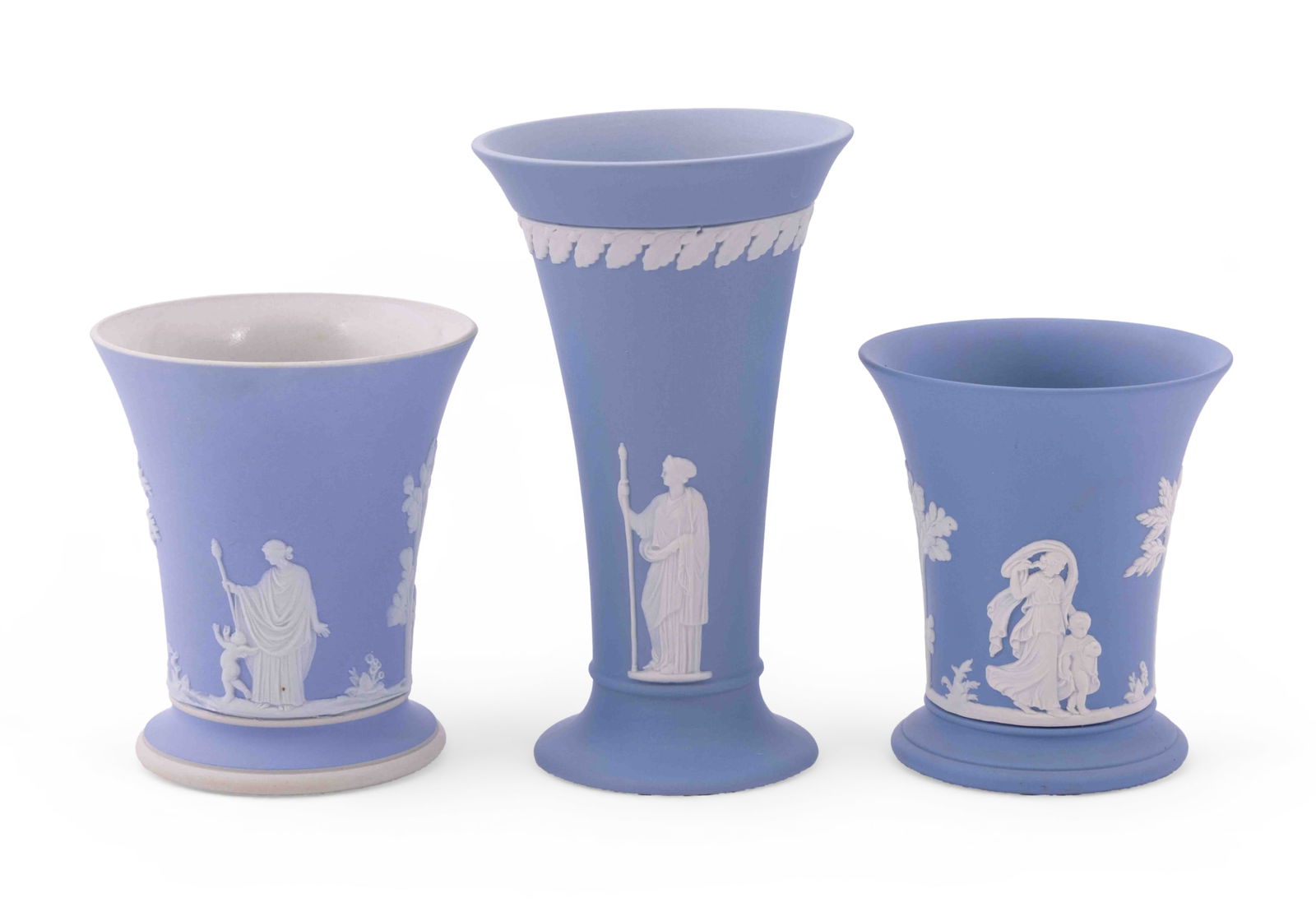 Three Wedgwood Jasperware Vases in Blue (1 of 7)