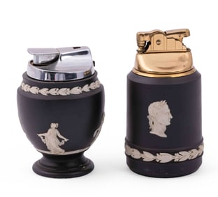 Pair of Wedgwood Jasperware Table Top Lighters in Black