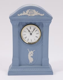 Wedgwood Jasperware Millennium Mantle Clock in Blue