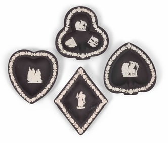 Collection of Four Wedgwood Jasperware Objects in Blue