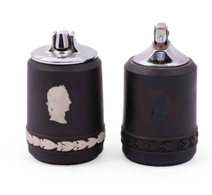 Pair of Wedgwood Jasperware Black Basalt Lighters