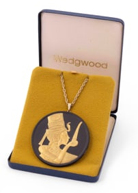 Wedgwood Jasperware Black Basalt Egyptian Pendant