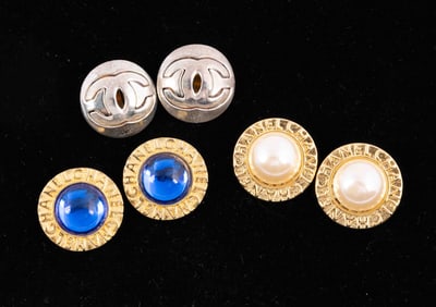 3 Pairs of Chanel Earrings