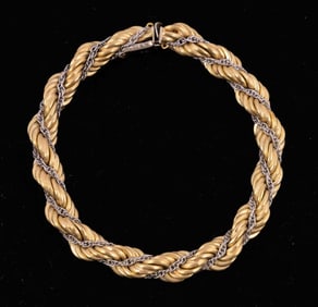 Ladies 18kt Rope Bracelet
