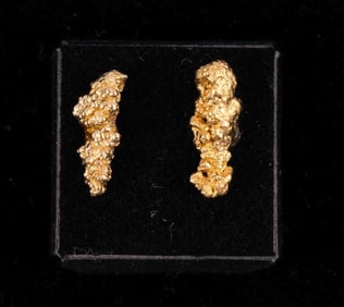 Ladies 24 kt Gold Nugget Earrings