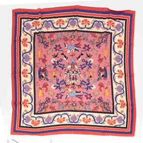 Set of Four Vintage Designer Silk Scarves - Ralph Lauren, Dallas Art Museum
