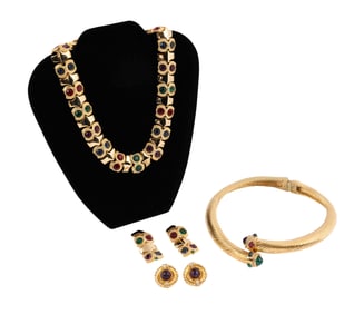 Collection of Vintage Necklaces and Earring, One Givenchy