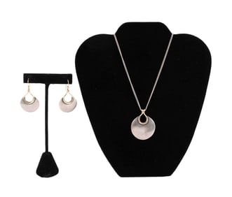 James Avery Silver & Gold Necklace with Earrings