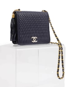 Vintage Chanel Navy Quilted Handbag