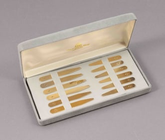 Set of Gold Tone Custom Collar Stays