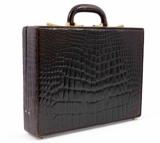Vintage Bally Brown Crocodile Briefcase