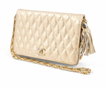 Vintage Chanel Gold Quilted Clutch