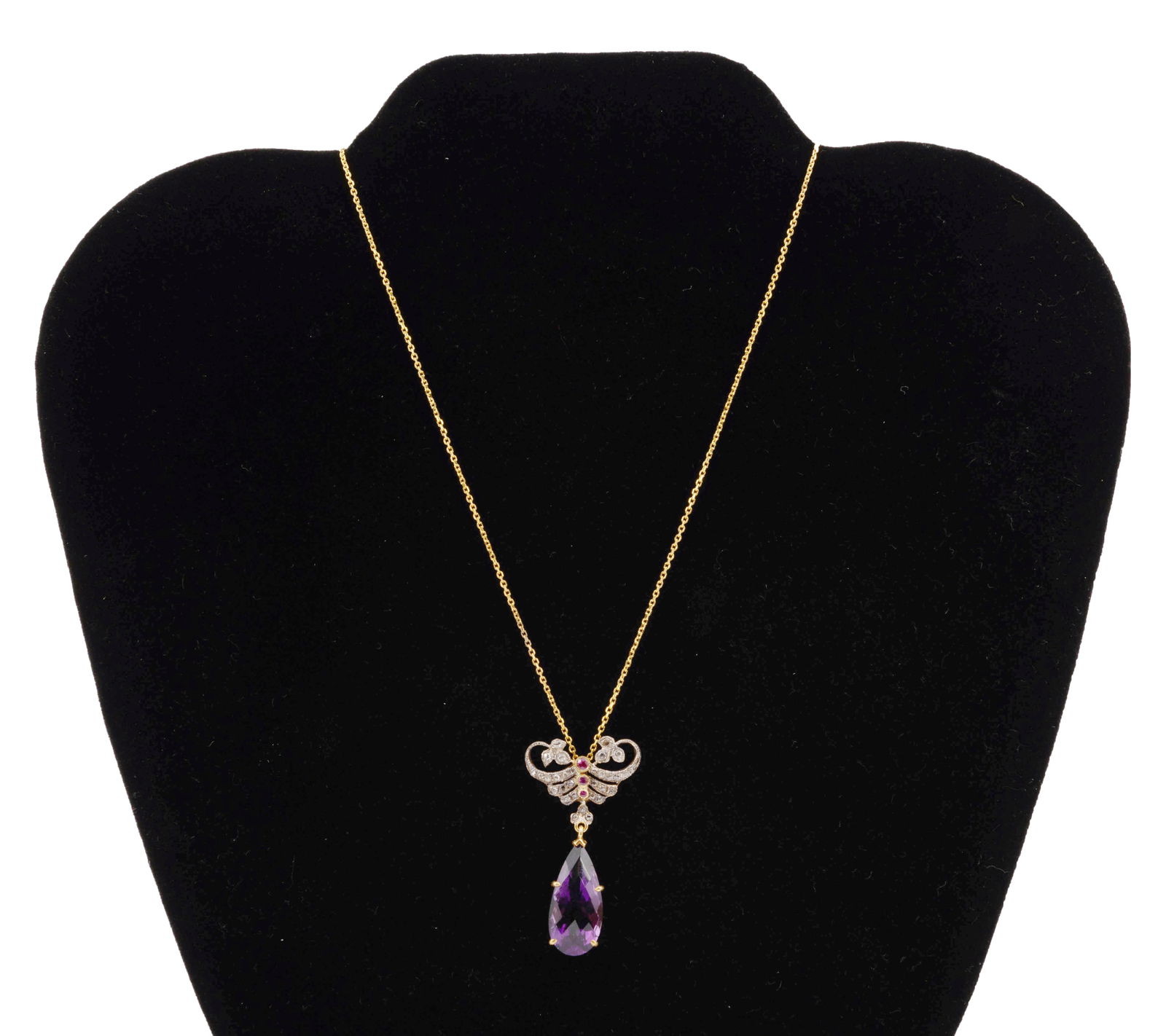Gold, Diamond, Ruby and Amethyst Necklace (1 of 6)