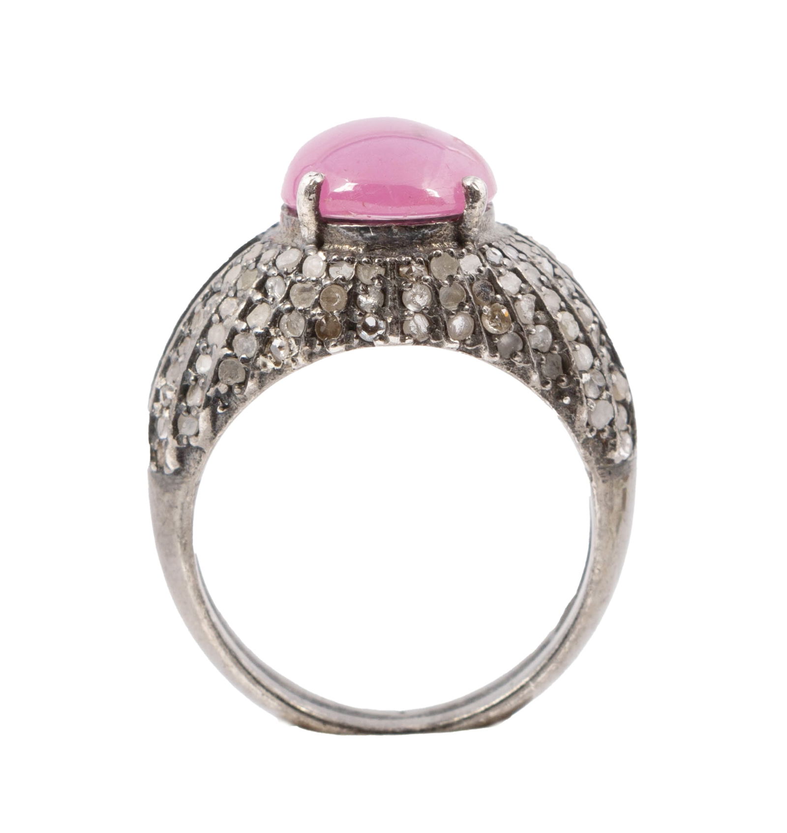 Ladies Silver, Ruby and Diamond Ring (1 of 6)