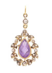 Gold, Diamond and Amethyst Pendant