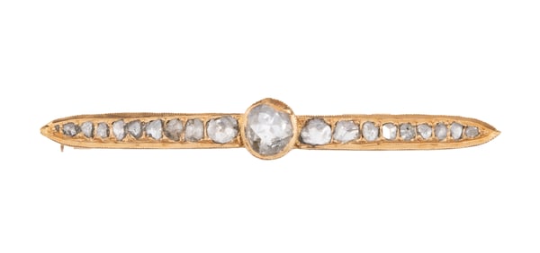 Ladies Antique Rose Gold and Diamond Brooch