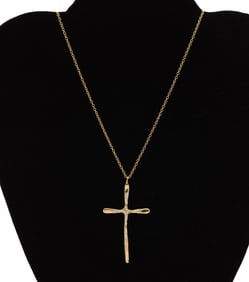 18k Yellow Gold Cross Necklace