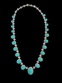 Turquoise and Diamond Necklace