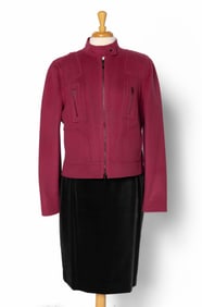 Calvin Klein Magenta jacket and Black Skirt
