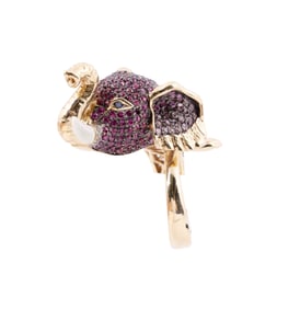 Ruby Pink Sapphire Elephant Ring