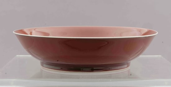 19th-Century Chinese Red-Glazed Porcelain Plate