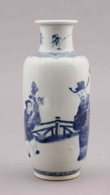 Chinese Blue and White Decorated Vase In The Manner of Qing Dynasty