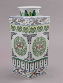 19th Century Chinese Porcelain Doucai Glazed Vase, Qing Dynasty