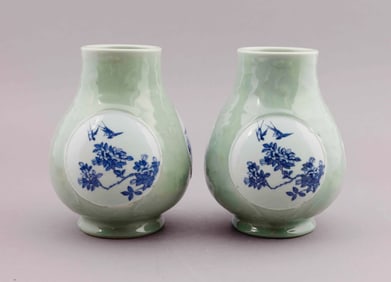 Pair of Chinese Hu Vases, Republic Period