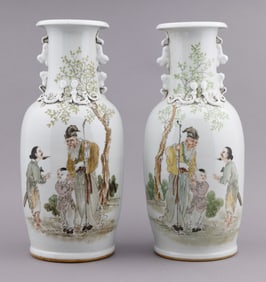 Pair of Chinese Decorated Porcelain Vases