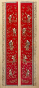 19th Century Chinese Framed Embroidery Panels