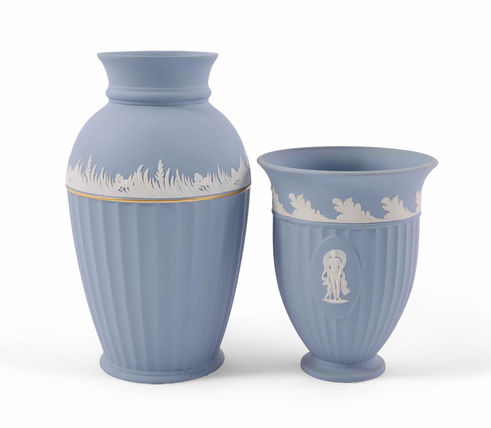 Two Wedgwood Jasperware Vases in Blue and White (1 of 8)