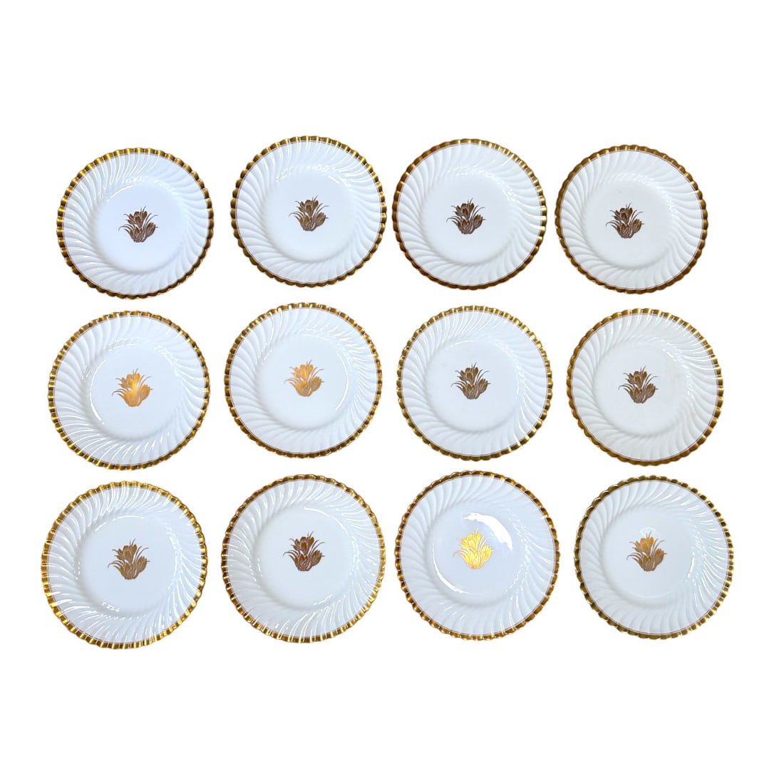 Minton for Tiffany & Co Gold Crocus Dinner Plates - Set of 12 (1 of 6)