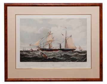 Rudolf Ackermann, Steam Frigate Cyclops, Etching