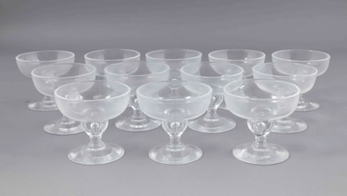 Set of Twelve Steuben Crystal Coupe Glasses