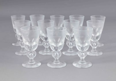 Set of Twelve Steuben Teardrop Liquor Goblets