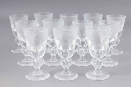Set of Twelve Steuben White Wine Goblets