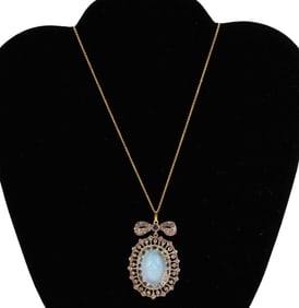 Diamonds, Opal, Aquamarine and Tanzanite Necklace