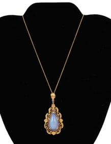 Diamonds and Opal Pendant