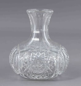 Small Faceted Bulb Crystal Vase