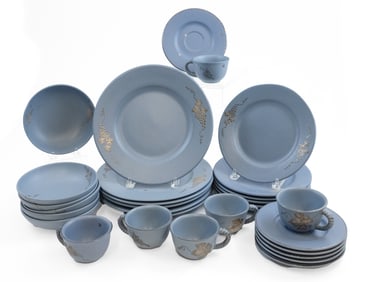 Emilia Castillo Silver Inlay Dinnerware set in Blue