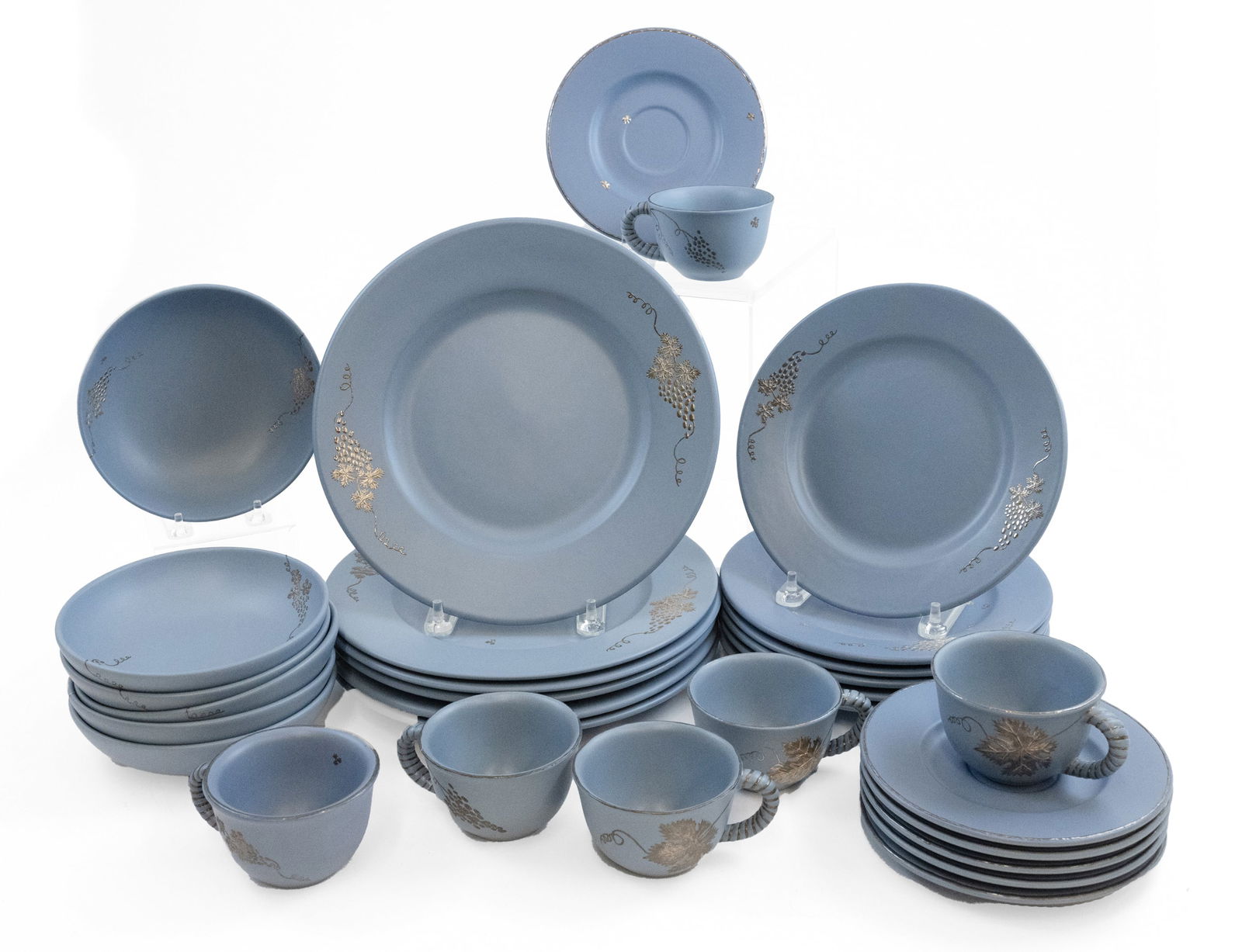 Emilia Castillo Silver Inlay Dinnerware set in Blue (1 of 5)