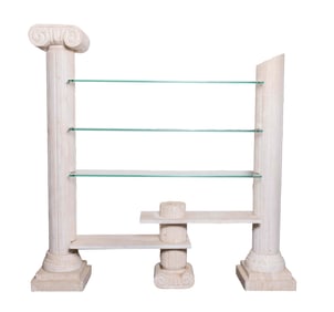 1980s Post Modern Roman Marble and Glass Library