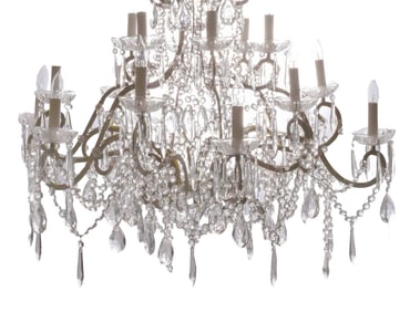 Large Electrified Crystal Chandelier