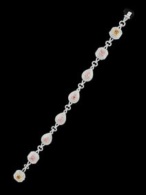 Ladies Rare 4.15 Carat Fancy Pink Diamond Bracelet