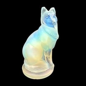 Vintage Sabino Opalescent Glass Fox Figurine