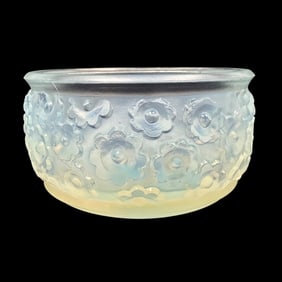 Sabino Art Glass Lidded Fleurs Powder Box