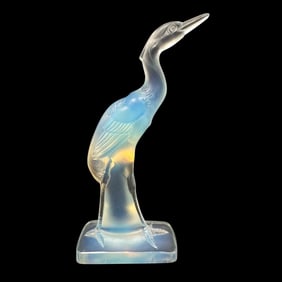 Sabino Opalescent Glass Crane