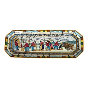 French Faience HB Quimper Fish Platter