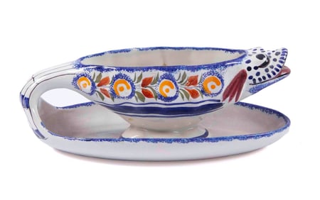 French Quimper Pottery Fish Gravy Boat